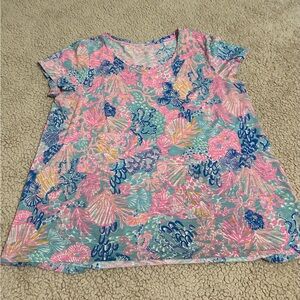 LILLY PULITZER short sleeve scoop neck top